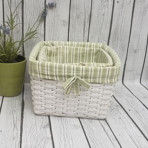 Nesting Woven Baskets with Linen Liner